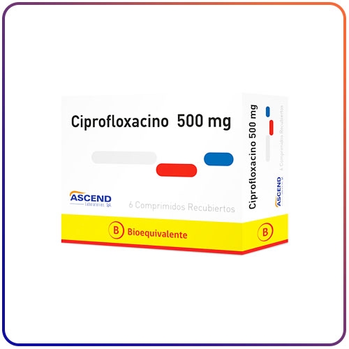 CIPROFLOXACINO 500 MG  6 COMP RECUBIERTOS